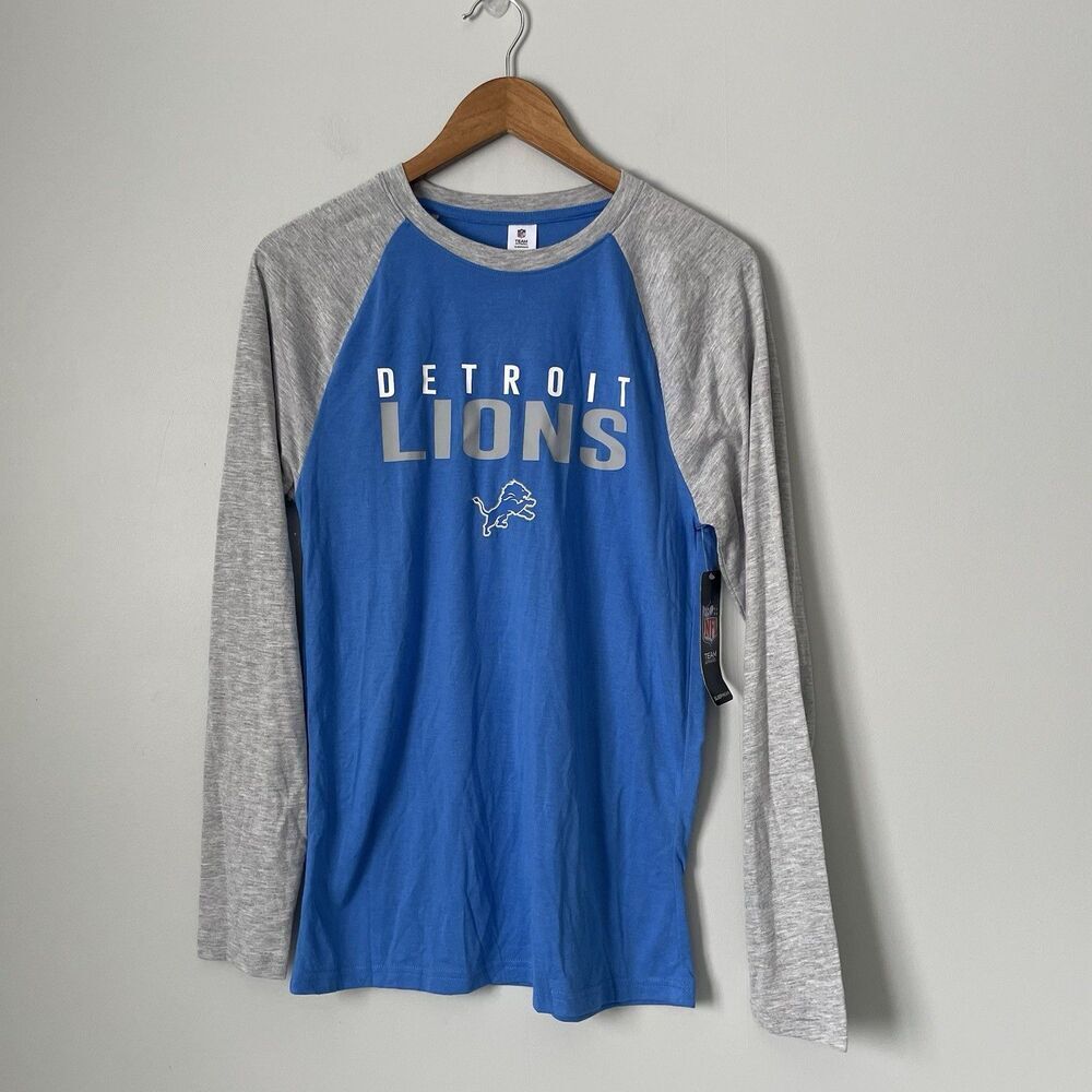 Detroit Lions NFL Team Apparel Carey Men's Long Sleeve Pajama Top Size Small NWT